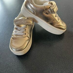 Gold Kids Shoes with Velcro Strap